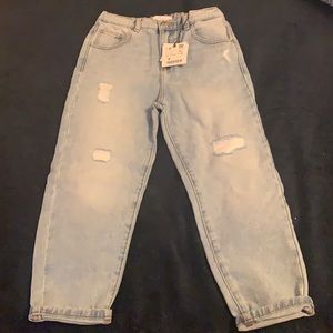 Zara Girl Mom Fit Ripped Denim (New with Tags)